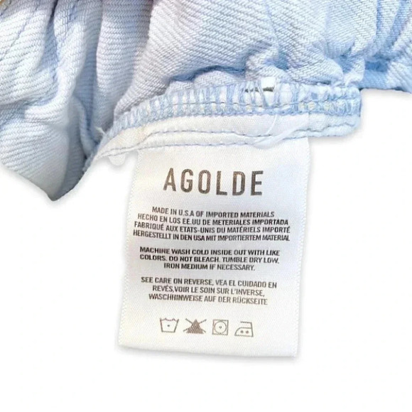 NWT AGOLDE Riya Belted Paperbag Mom Jeans in Connie Blue Light Wash Size 30 - Picture 12 of 12